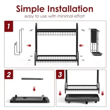 Sakugi 2-Tier Stainless Steel Dish Drying Rack with Drainboard