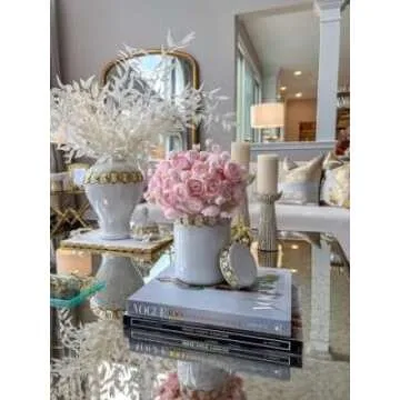 ASPIRE DESIGNS Gold/White Ginger Jar for Elegant Home Decor