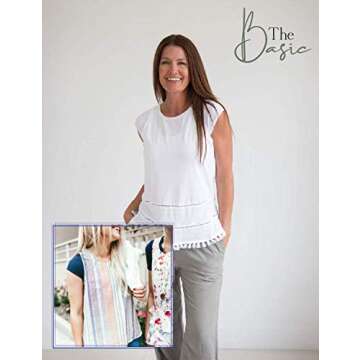 HALFTEE Cap Sleeve Layering Tee | Demi Cami for Women & Teens | Cute Crop Top | White - Large