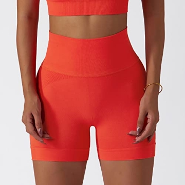 ABOCIW Women's 2 Piece Seamless Workout Set in Orange