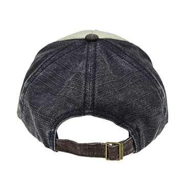 LONGTEN Vintage Baseball Cap Denim Cotton Frayed Edge Sunhat Adjustable Unisex