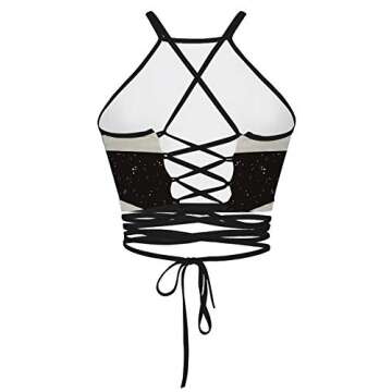 Sister Amy Women's Halter Cross Hollow Boho Bandage Tank Top - Summer Staple