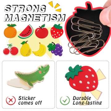 10 pcs Fridge Magnets for Kids - Fridge Magnets for Toddlers 1-3 - Kids Magnets Educational Toys - Learning Fruits Magnets for Babies,Fruits Cartoon Magnet (Fruits)