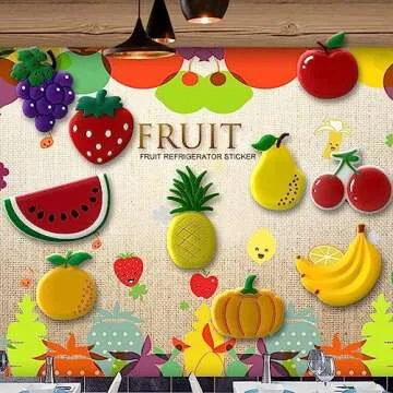 10 pcs Fridge Magnets for Kids - Fridge Magnets for Toddlers 1-3 - Kids Magnets Educational Toys - Learning Fruits Magnets for Babies,Fruits Cartoon Magnet (Fruits)