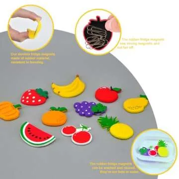 10 pcs Fridge Magnets for Kids - Fridge Magnets for Toddlers 1-3 - Kids Magnets Educational Toys - Learning Fruits Magnets for Babies,Fruits Cartoon Magnet (Fruits)