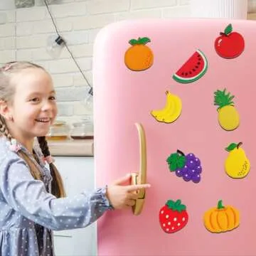 10 pcs Fridge Magnets for Kids - Fridge Magnets for Toddlers 1-3 - Kids Magnets Educational Toys - Learning Fruits Magnets for Babies,Fruits Cartoon Magnet (Fruits)