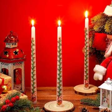 Jutom 3 Pcs Christmas Advent Countdown Candles for Joyful Holidays