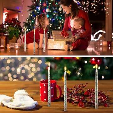 Jutom 3 Pcs Christmas Advent Countdown Candles for Joyful Holidays