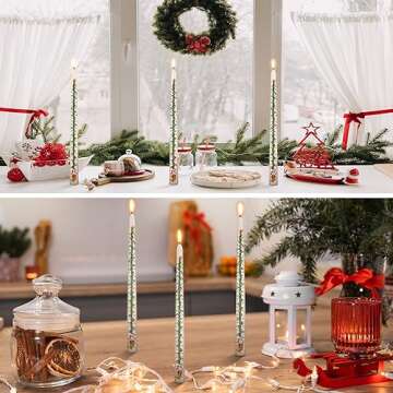 Jutom 3 Pcs Christmas Advent Countdown Candles for Joyful Holidays