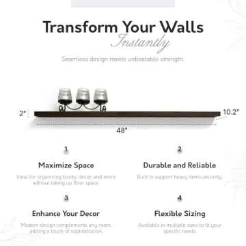 InPlace Durable Floating Wall Shelf - Easy Setup & Stylish
