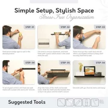 InPlace Durable Floating Wall Shelf - Easy Setup & Stylish