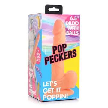 Pop Peckers Inch Dildo with Balls - Light