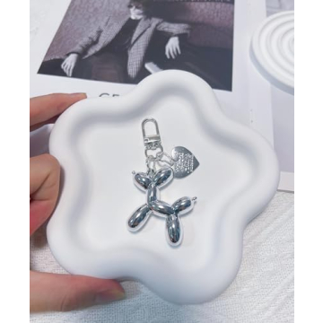 LAEKOU Jelly Balloon Dog Keychain for Women and Girls