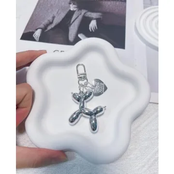 LAEKOU Jelly Balloon Dog Keychain for Women and Girls
