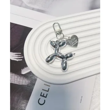 LAEKOU Jelly Balloon Dog Keychain for Women and Girls
