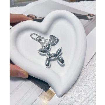 LAEKOU Jelly Balloon Dog Keychain for Women and Girls