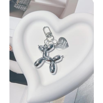 LAEKOU Jelly Balloon Dog Keychain for Women and Girls