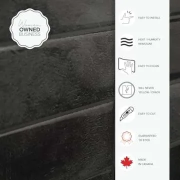 Smart Tiles Peel and Stick Backsplash - 5 Sheets of 11.43''x9'' - 3D Adhesive Peel and Stick Tile Backsplash for Kitchen, Bathroom, Wall Tile, Zaida Black