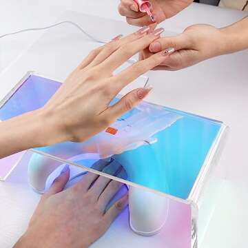 CHENYIYI Nail Arm Rest Aurora Transparency Thickened Acrylic Nail Arm Rest Cushion, Nail Hand Rest Arm Rest for Acrylic Nail, Professional Hand Pillow Manicure Tool with Tearable Protective Film