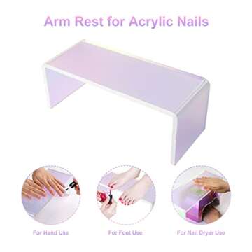 CHENYIYI Nail Arm Rest Aurora Transparency Thickened Acrylic Nail Arm Rest Cushion, Nail Hand Rest Arm Rest for Acrylic Nail, Professional Hand Pillow Manicure Tool with Tearable Protective Film