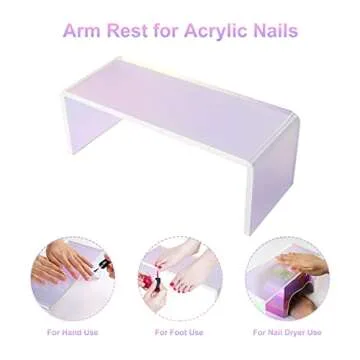 CHENYIYI Nail Arm Rest Aurora Transparency Thickened Acrylic Nail Arm Rest Cushion, Nail Hand Rest Arm Rest for Acrylic Nail, Professional Hand Pillow Manicure Tool with Tearable Protective Film