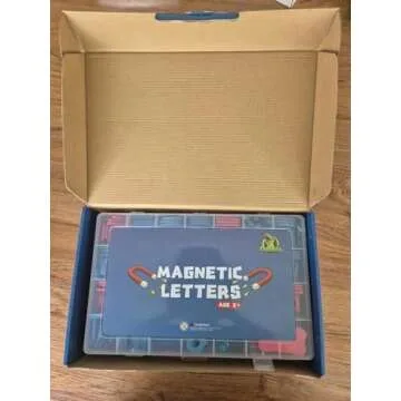 FOOZZILLA Magnetic Letters and Numbers Kit 286 Pcs with Double Side Magnetic Board - Foam Alphabet Letters for Kids Learning ABC and Classroom Educactional Spelling with Storage Box