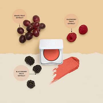 Honest Beauty 2-in-1 Creme Cheek Blush + Lip Color | EWG Verified, Vegan + Cruelty Free