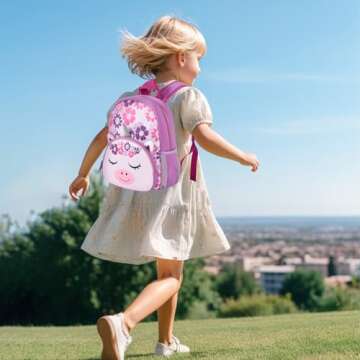 KK CRAFTS Preschool Backpack Toddler Neoprene Animal Schoolbag Lunch backpack for Kids Boys Girls(Silver-Horn Unicorn)