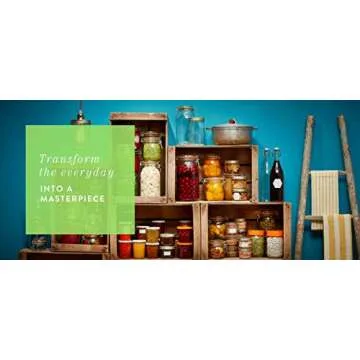 Le Parfait Screw Top Jar Wide Mouth French Glass Jar | Ideal for Food and Soup Storage, Canning, Flour, Brown Sugar, and other Baking Supplies (1L/32oz, Single, Gold)