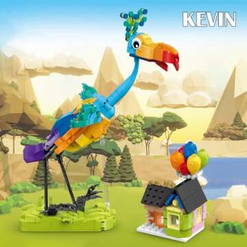 ENJBRICK Kevin Bird Up House Building Sets for Adults,Cute Movie Animal Building Toy Set for Girls a...