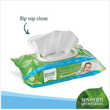 Seventh Generation Thick & Strong Free and Clear Baby Wipes with Flip Top Dispenser, 768 Count