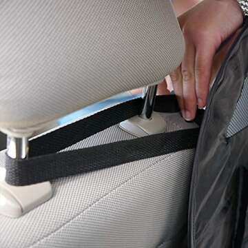 Furhaven Collapsible Front Seat Pet Travel Barrier w/ Storage Organizer - Black, One Size