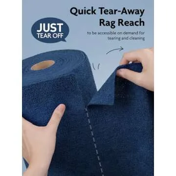 Fantasticlean Microfiber Cleaning Cloth Roll -75 Pack, Tear Away Microfiber Towels, 12" x 12", Reusa...