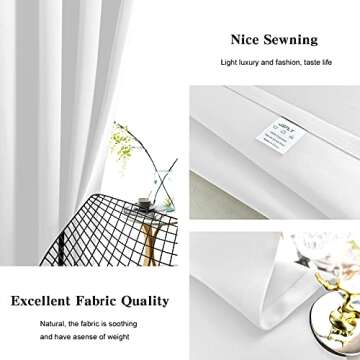 JSFLY Blackout Curtains for Bedroom Thermal Insulated Solid Grommet Window Drapes for Living Room, Set of 2 Curtain Panels