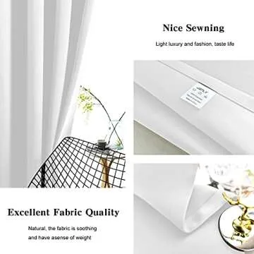 JSFLY Blackout Curtains for Bedroom Thermal Insulated Solid Grommet Window Drapes for Living Room, Set of 2 Curtain Panels