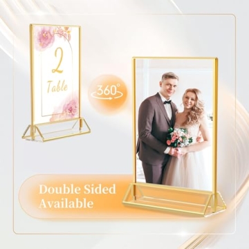 Elegant HIIMIEI Acrylic Gold Sign Holder for Your Events