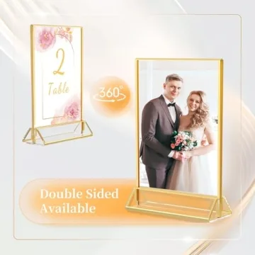 Elegant HIIMIEI Acrylic Gold Sign Holder for Your Events