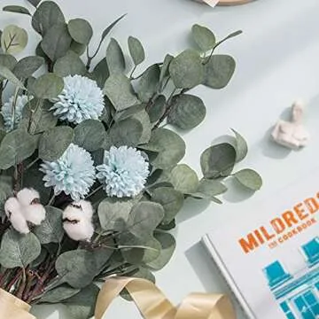 Elegant Faux Eucalyptus Stems for Home Decor - 6 Pcs