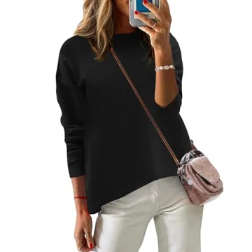 Zeagoo Womens Sweaters Crew Neck Long Sleeve Tops Casual Solid Color Knit Loose Pullover Fall Outfit...