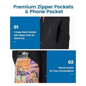 maamgic Mens Swim Trunks with Compression Liner 5" Stretch Athletic Swimming Shorts Quick Dry with Zipper Pockets No-Chafing Board Shorts Totem X-Small