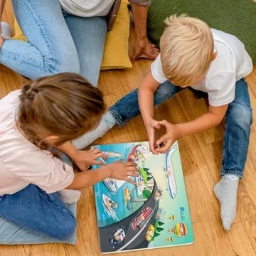 Adena Montessori Wooden Transport Puzzle for Kids 3-5