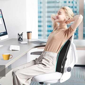 Newgam Lumbar Support Pillow,Pure Memory Foam Back Cushion Orthopedic Backrest with Breathable 3D Mesh for Car Seat,Office Chair,Computer Chair,Wheelchair and Recliner.Ergonomic Design (Grey Edge)