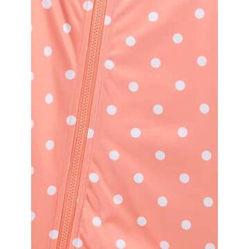 Simple Joys by Carter's Girls' 2-Pack 1-Piece Zip Rashguards, Navy Sea Friends/Peach Dots, 6-9 Months