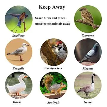 Bird Devices Outdoor Set, Bird Reflective Rods and Tape, Double-Sided Bird Reflector, Reflective Pinwheels with Stakes