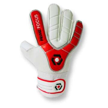 Prime Focus RED Goalie Gloves - Durable Youth Sports Gear