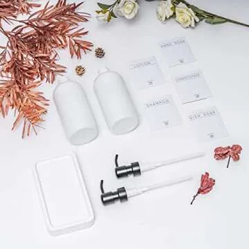 Janxin Glass Soap Dispenser Set for Kitchen & Bathroom