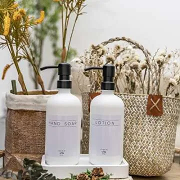 Janxin Glass Soap Dispenser Set for Kitchen & Bathroom