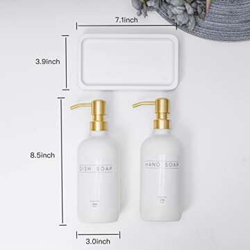Janxin Glass Soap Dispenser Set for Kitchen & Bathroom