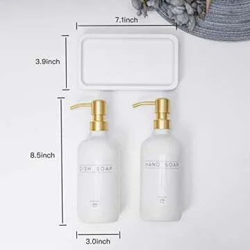 Janxin Glass Soap Dispenser Set for Kitchen & Bathroom