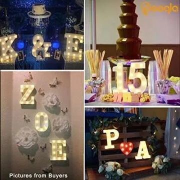 Pooqla LED Marquee Letter Lights Sign, Light Up Alphabet Letter for Home Party Wedding Decoration O